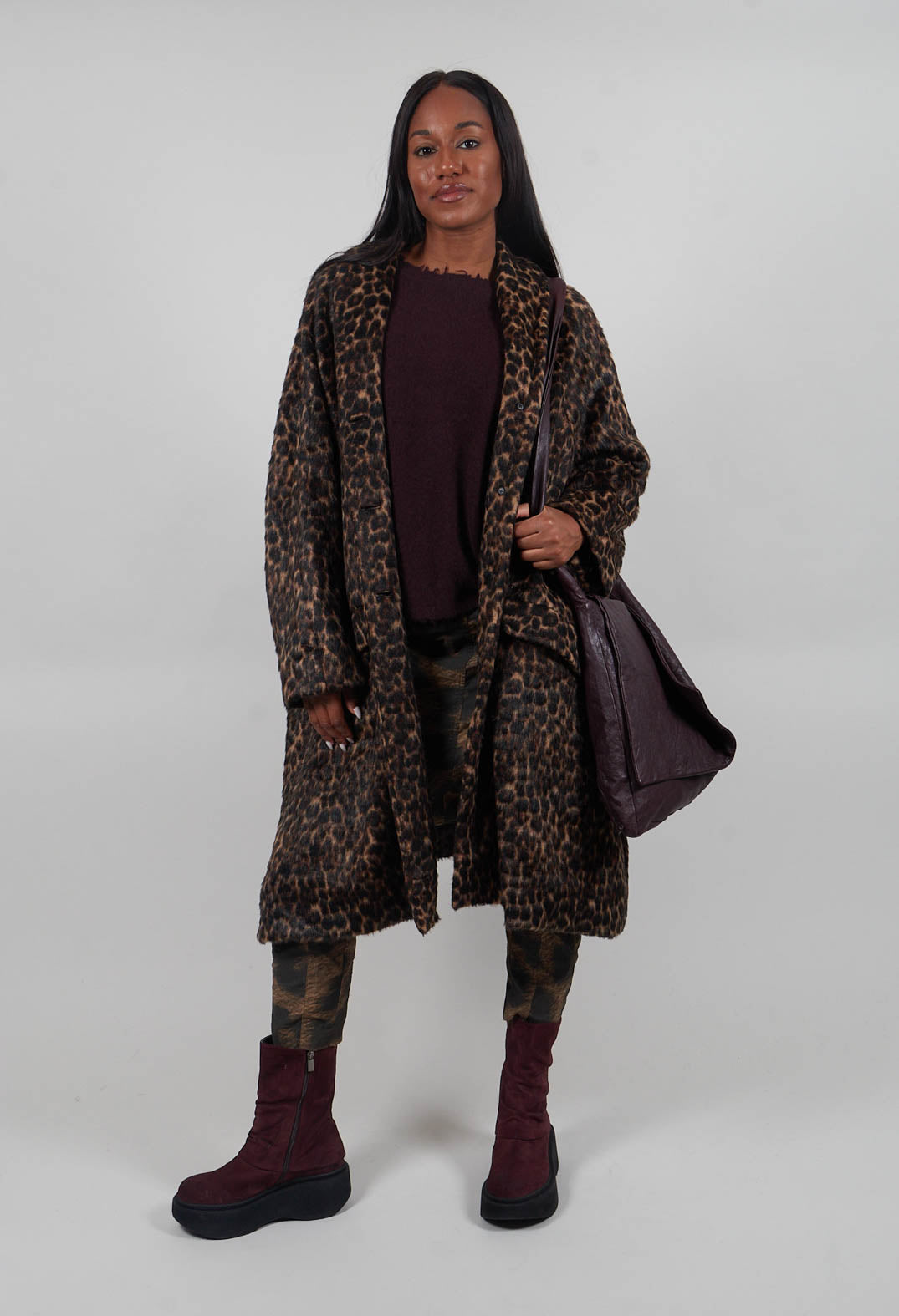 Oversized Coat in Leo Jacquard - 1191205