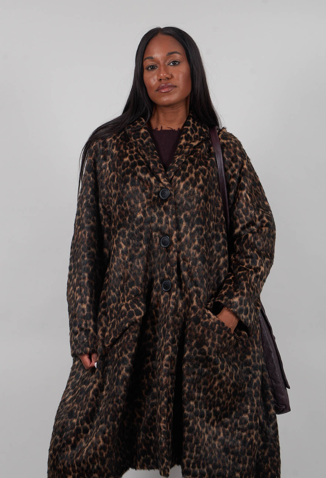 Oversized Coat in Leo Jacquard - 1191205