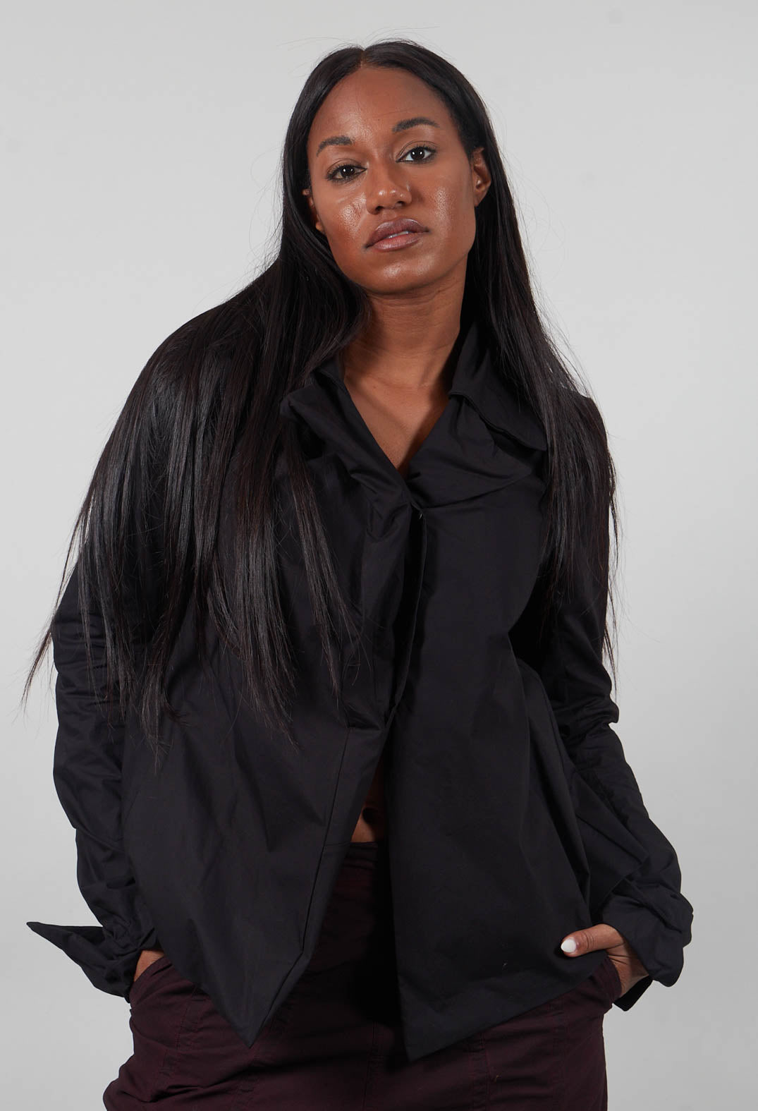 Statement Collar Shirt in Black  - 1230402