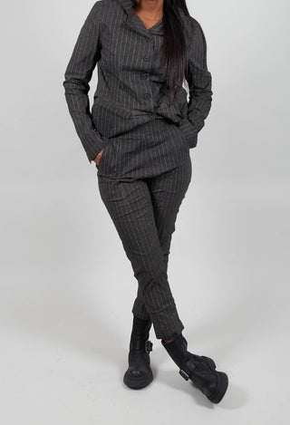 Pull on Straight Leg Trousers in Ginger Cloud Stripe  - 1240103