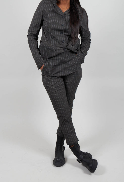 Pull on Straight Leg Trousers in Ginger Cloud Stripe  - 1240103