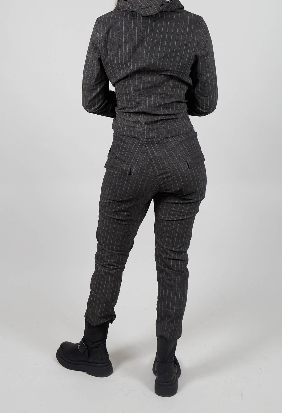 Pull on Straight Leg Trousers in Ginger Cloud Stripe  - 1240103