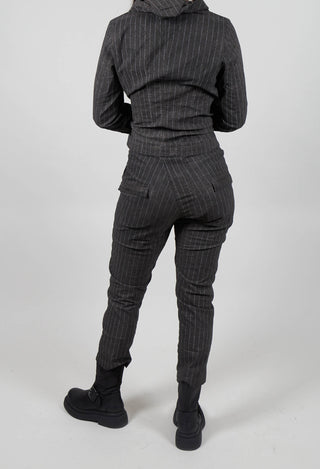 Pull on Straight Leg Trousers in Ginger Cloud Stripe  - 1240103