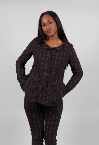 Fitted Jacket in Purple Cloud Stripe  - 1241109