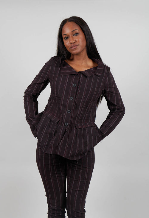 Fitted Jacket in Purple Cloud Stripe  - 1241109