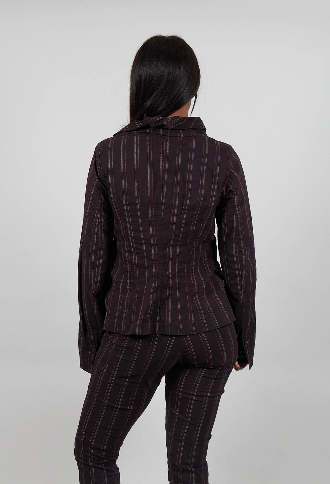 Fitted Jacket in Purple Cloud Stripe  - 1241109