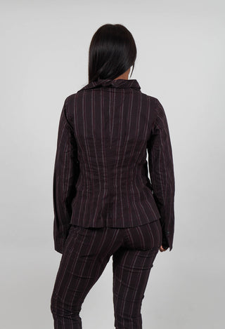 Fitted Jacket in Purple Cloud Stripe  - 1241109