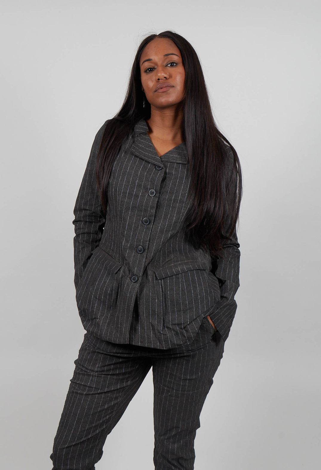 Fitted Jacket in Ginger Cloud Stripe  - 1241109