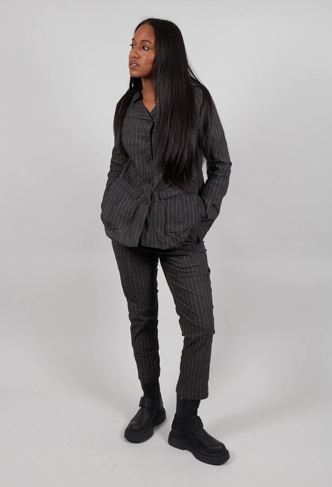 Fitted Jacket in Ginger Cloud Stripe  - 1241109