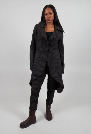 Fitted Coat in Umbra Cloud Stripe - 1241211