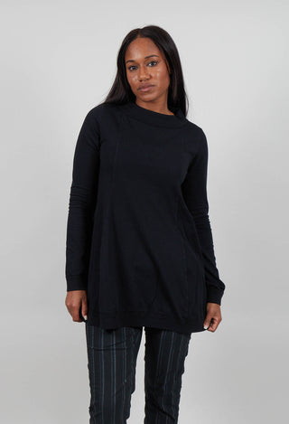 Flared Hem Top in Black  - 1280502