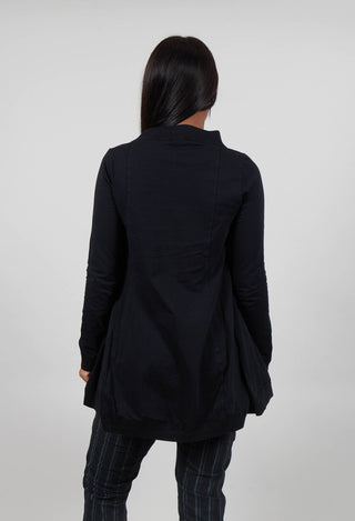 Flared Hem Top in Black  - 1280502