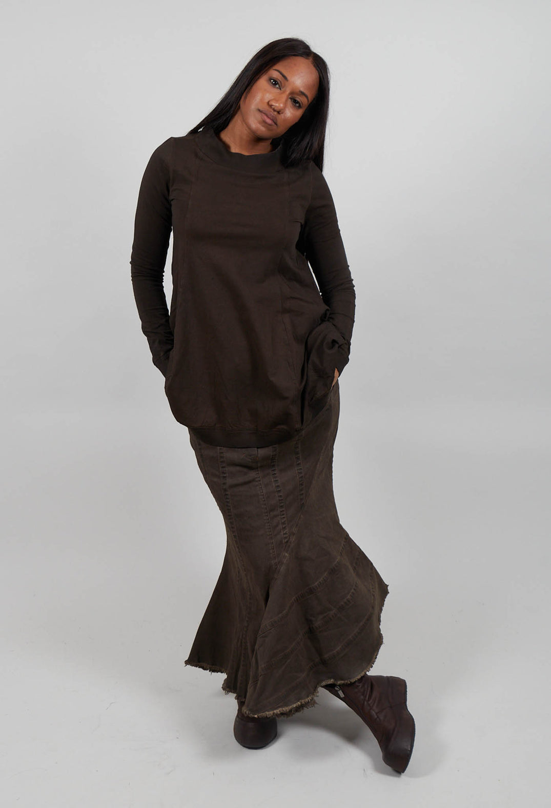 Flared Hem Top in Umbra Cloud  - 1280502