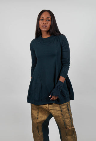 Flared Hem Top in Petrol Cloud  - 1280502