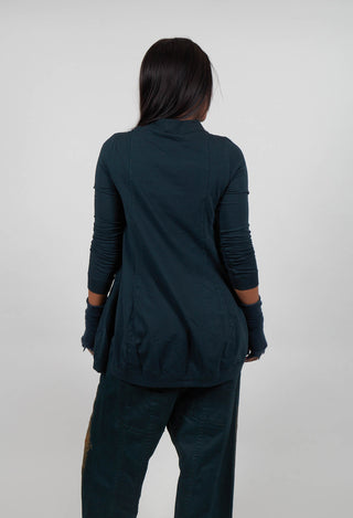 Flared Hem Top in Petrol Cloud  - 1280502