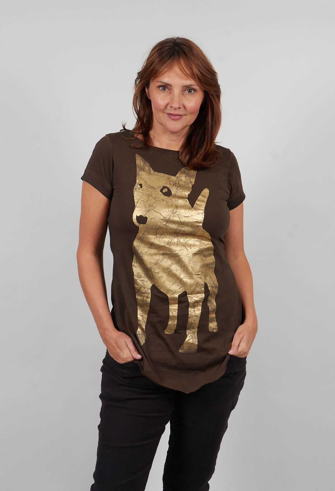 T-Shirt with Motif in Umbra Print  - 1300503