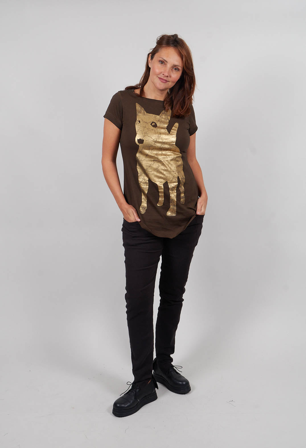 T-Shirt with Motif in Umbra Print  - 1300503