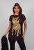 T-Shirt with Motif in Purple Print  - 1300503
