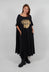 Oversized Jersey Dress with Motif in Black Print - 1300909
