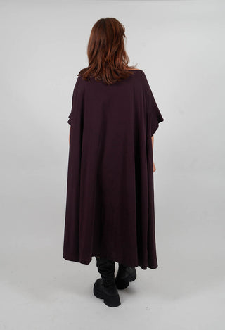 Oversized Jersey Dress with Motif in Purple Print  - 1300909