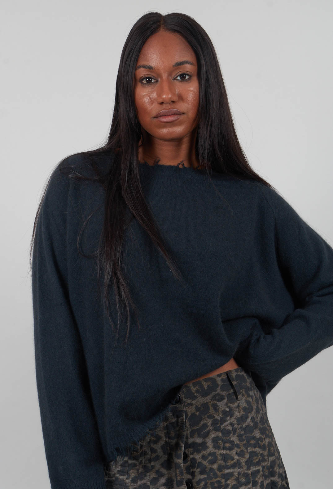 Oversized Jumper in Petrol  - 1330707