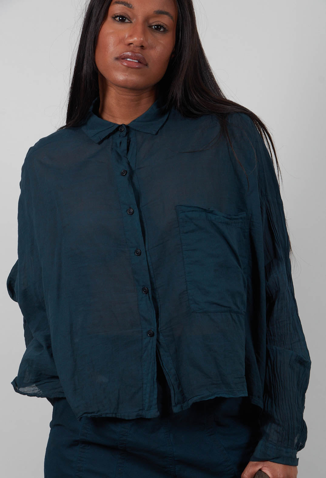 Oversized Lightweight Shirt in Petrol Cloud  - 1350402