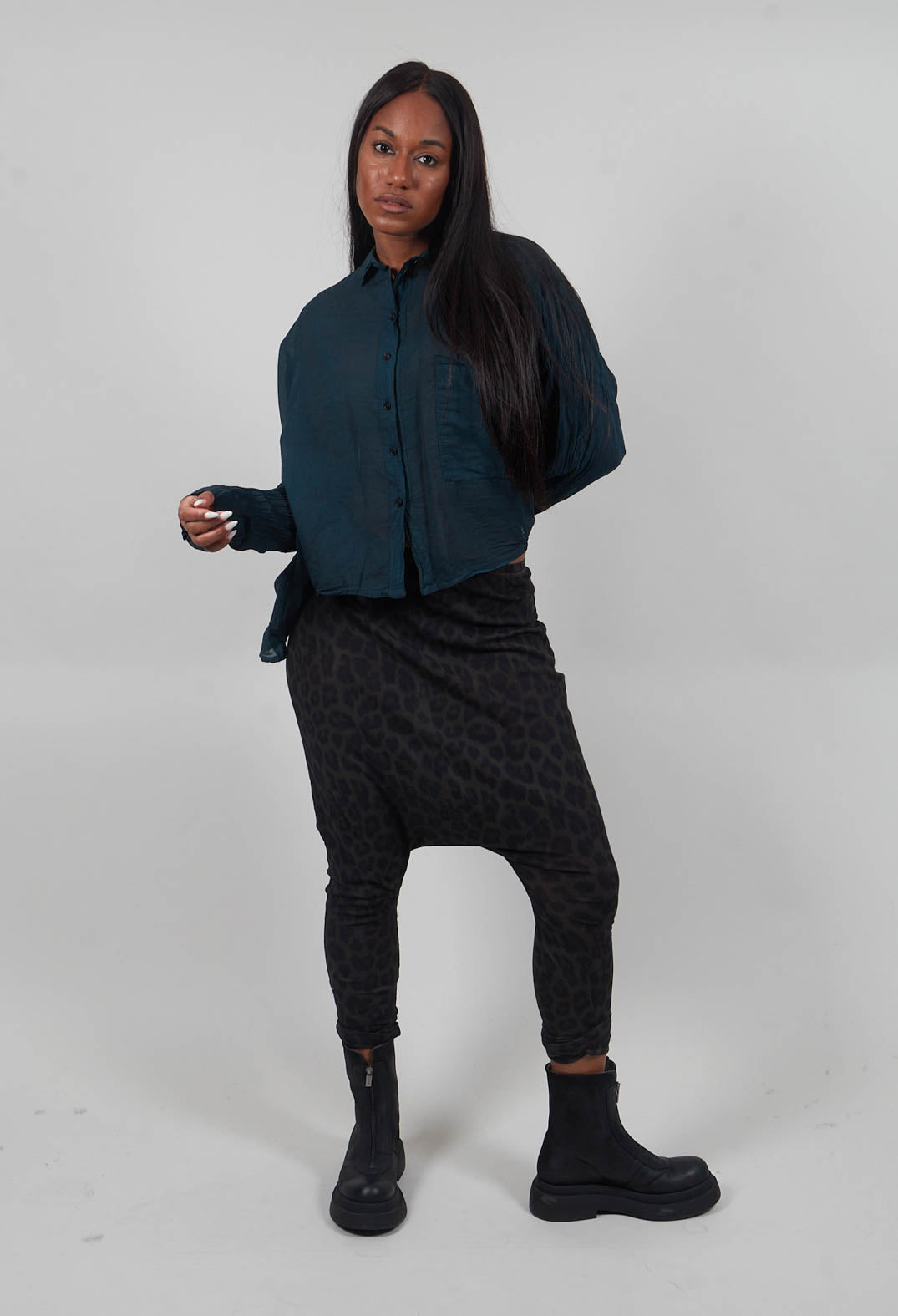 Oversized Lightweight Shirt in Petrol Cloud  - 1350402