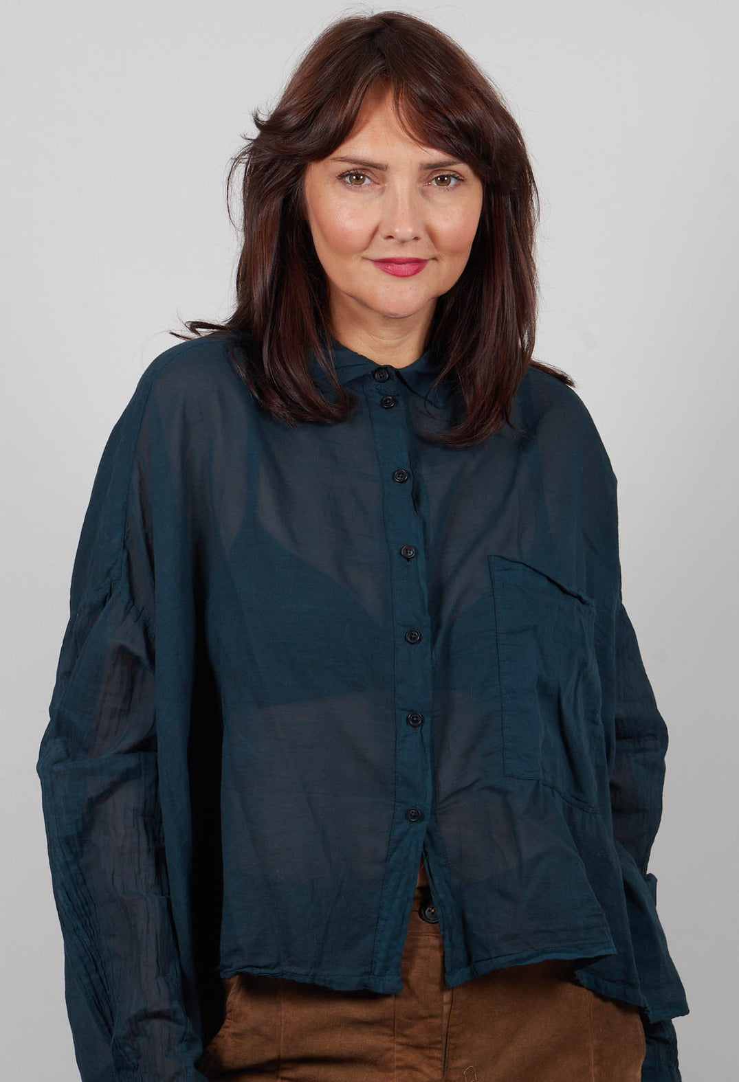 Oversized Lightweight Shirt in Petrol Cloud  - 1350402