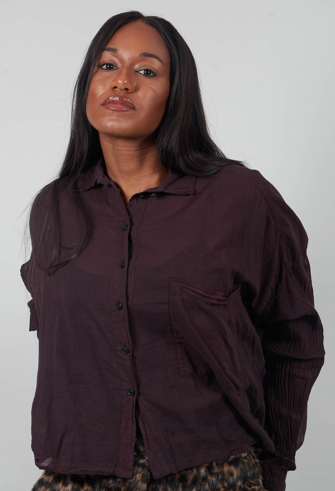 Oversized Lightweight Shirt in Purple Cloud - 1350402