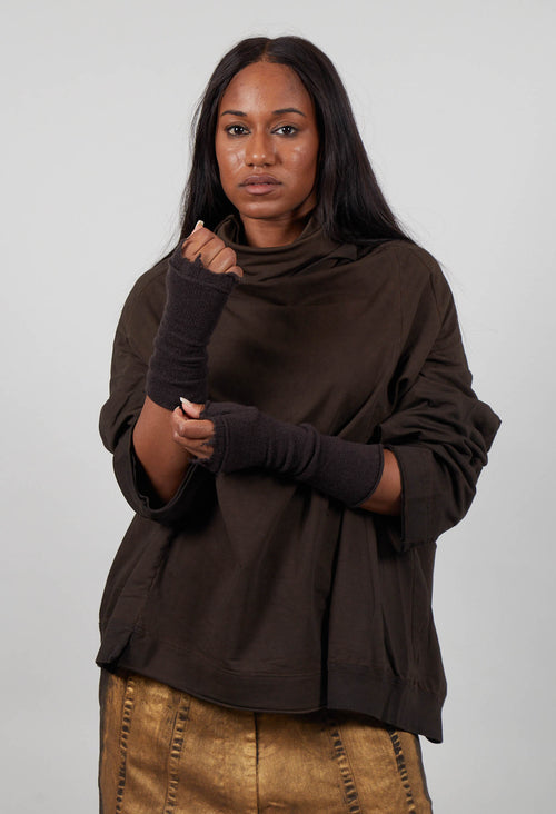 Cashmere Fingerless Gloves in Umbra  - 1363106