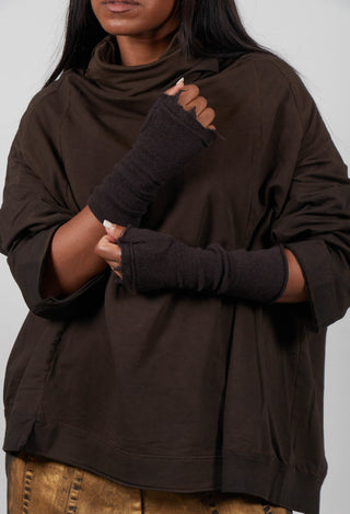 Cashmere Fingerless Gloves in Umbra  - 1363106