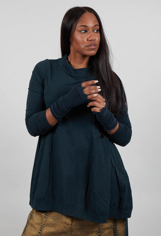 Cashmere Fingerless Gloves in Petrol  - 1363106