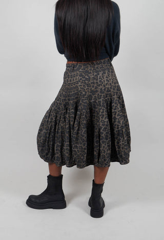 Balloon Shaped Skirt in Leo Black Cloud  - 1390301