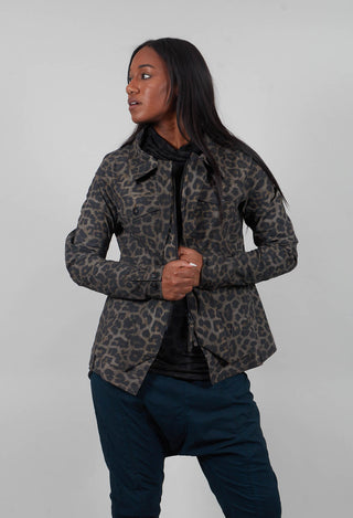 Zip Up Jacket in Leo Black Cloud  - 1391102