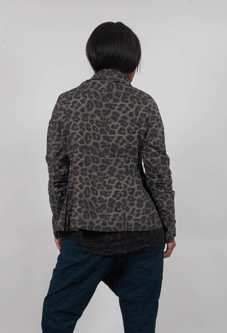 Zip Up Jacket in Leo Black Cloud  - 1391102