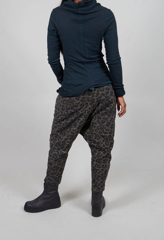 Pull On Drop Crotch Trousers in Leo Black Cloud  - 1390104