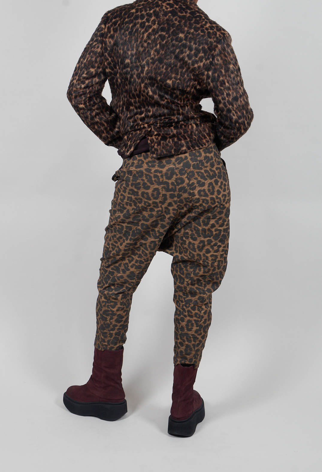 Pull On Drop Crotch Trousers in Leo Cloud  - 1390104