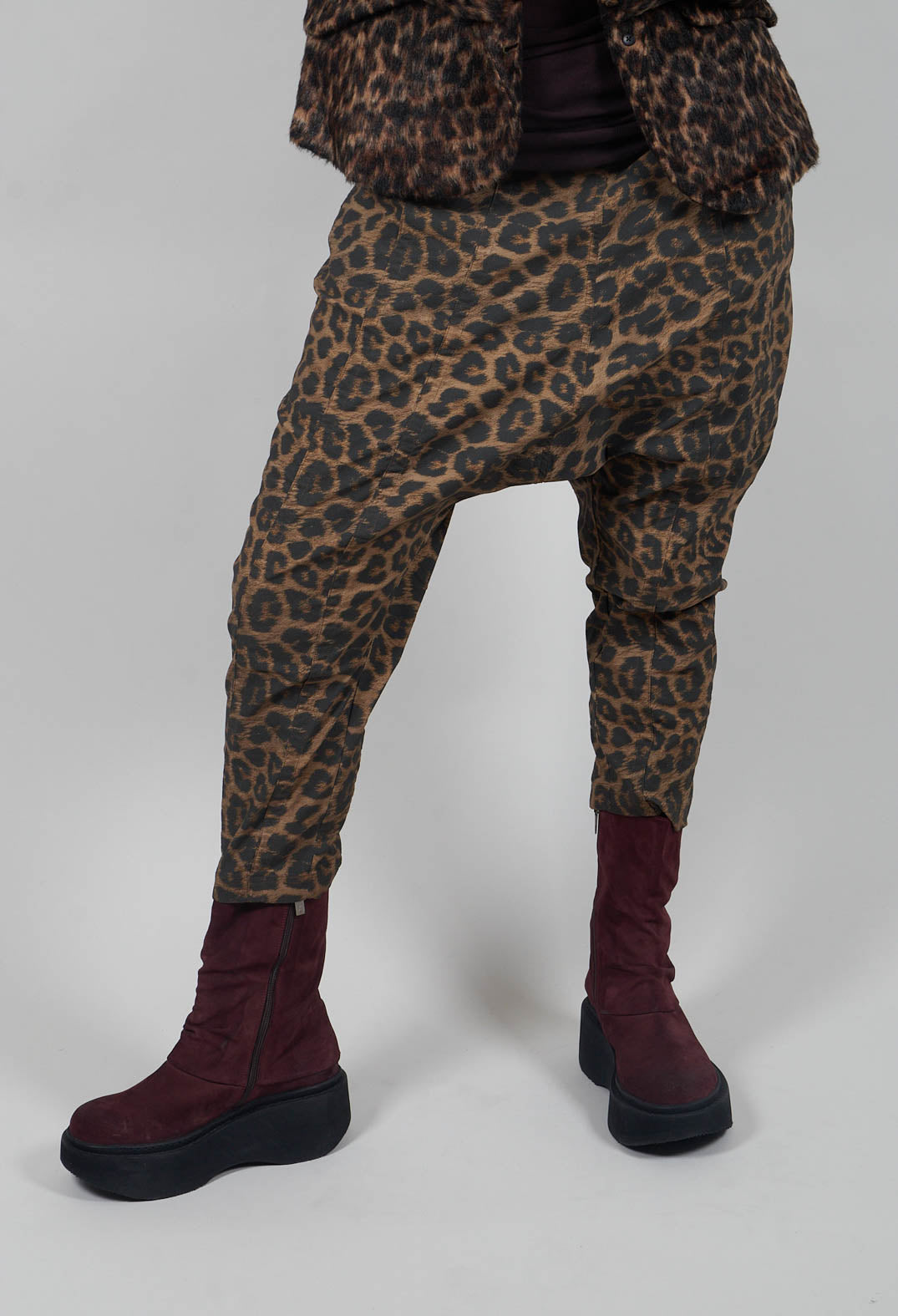 Pull On Drop Crotch Trousers in Leo Cloud  - 1390104