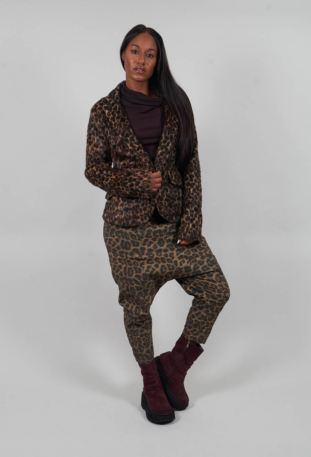 Pull On Drop Crotch Trousers in Leo Cloud  - 1390104