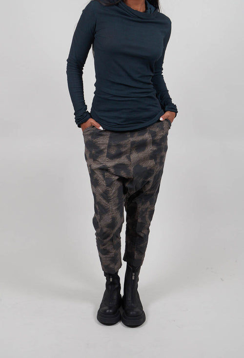 Pull On Drop Crotch Trousers in Leo Big Black Cloud  - 1390104