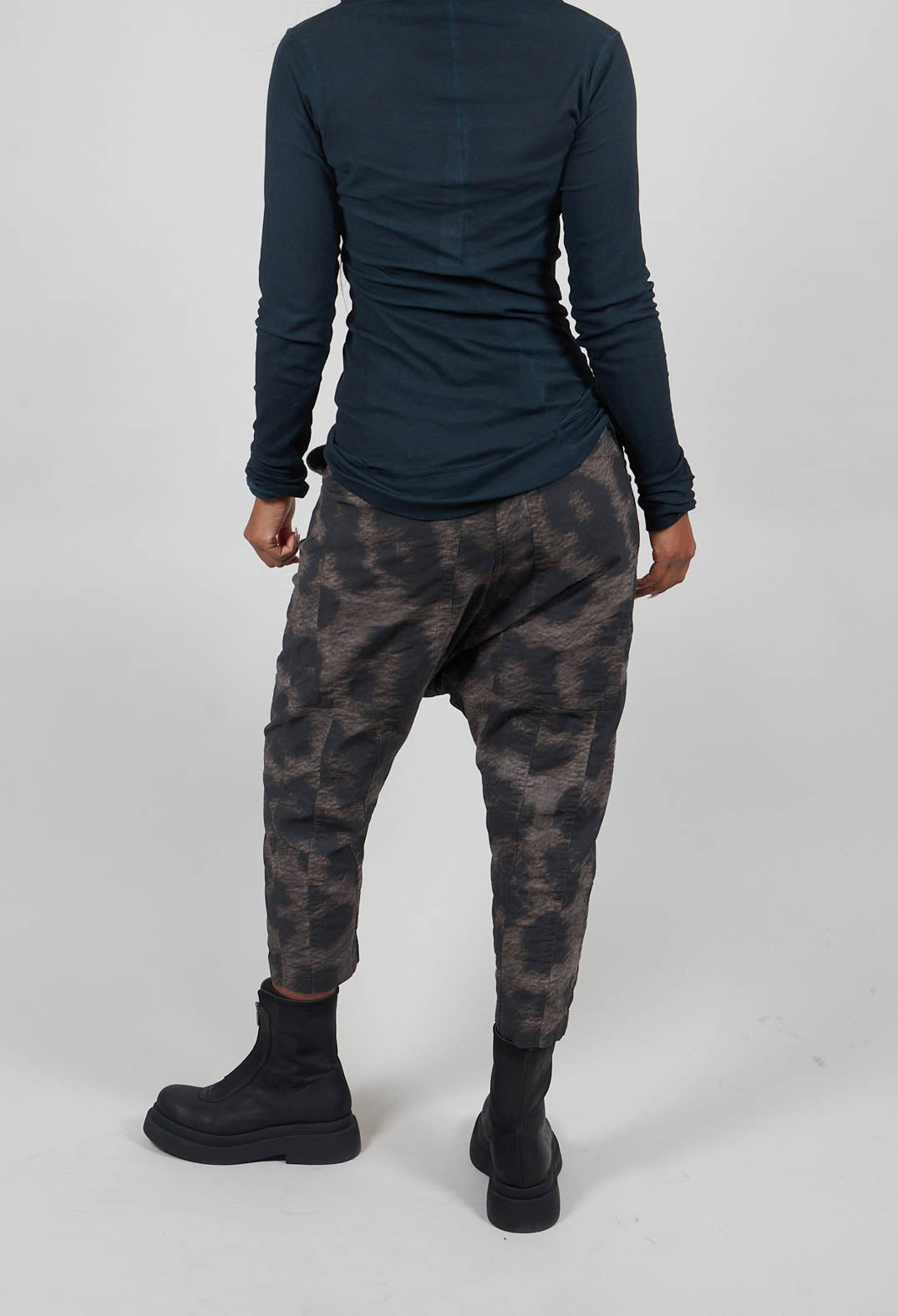 Pull On Drop Crotch Trousers in Leo Big Black Cloud  - 1390104