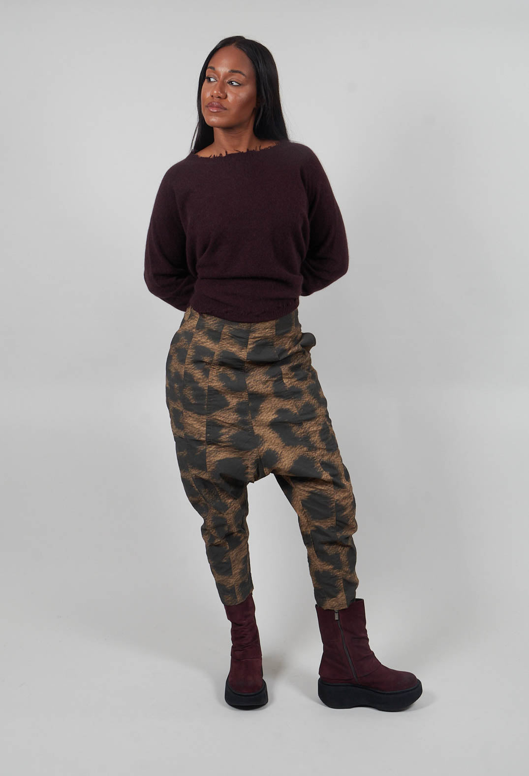Pull On Drop Crotch Trousers in Leo Big Cloud - 1390104