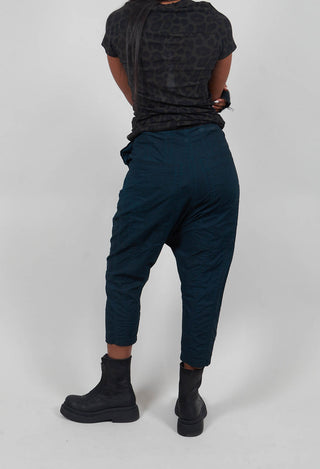 Pull On Drop Crotch Trousers in Petrol Cloud  - 1390124