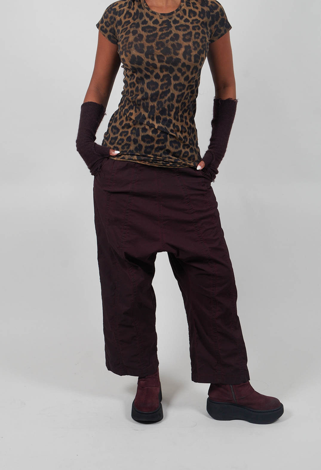 Pull On Drop Crotch Trousers in Purple Cloud - 1390124