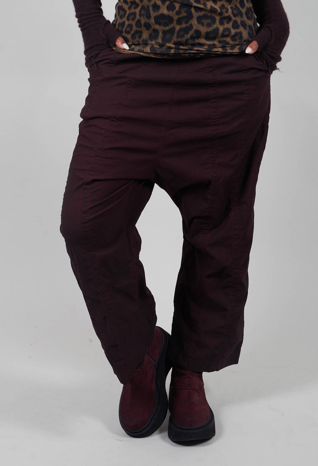 Pull On Drop Crotch Trousers in Purple Cloud - 1390124