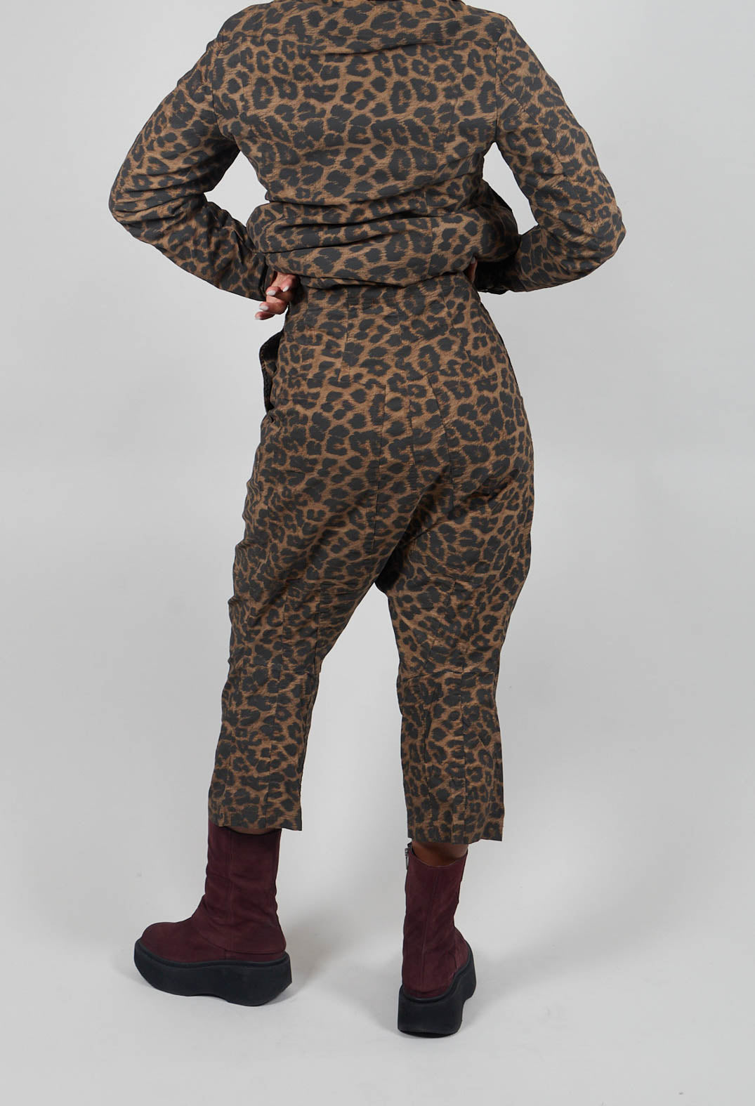 Cropped Drop Crotch Trousers in Leo Cloud  - 1390105