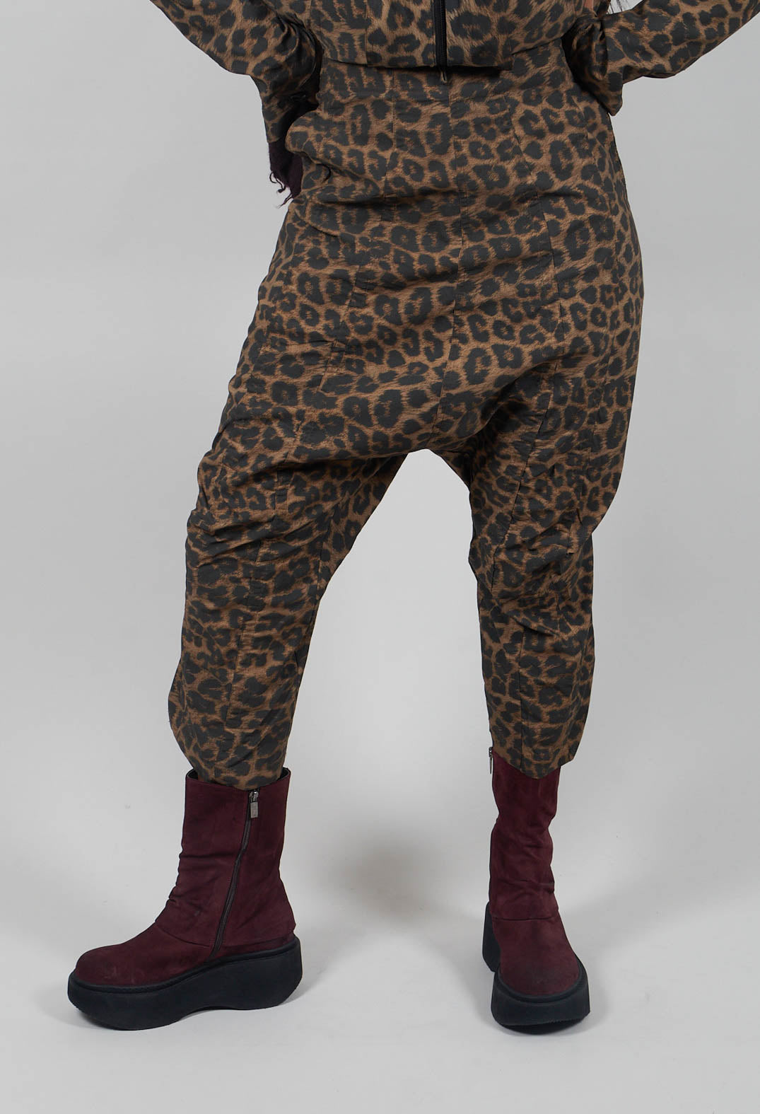 Cropped Drop Crotch Trousers in Leo Cloud  - 1390105
