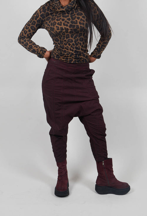 Wide Leg Drop Crotch Trousers in Purple Cloud  - 1390126