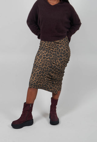 Ruched Pencil Skirt in Leo Cloud  - 1390307