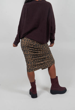 Ruched Pencil Skirt in Leo Cloud  - 1390307
